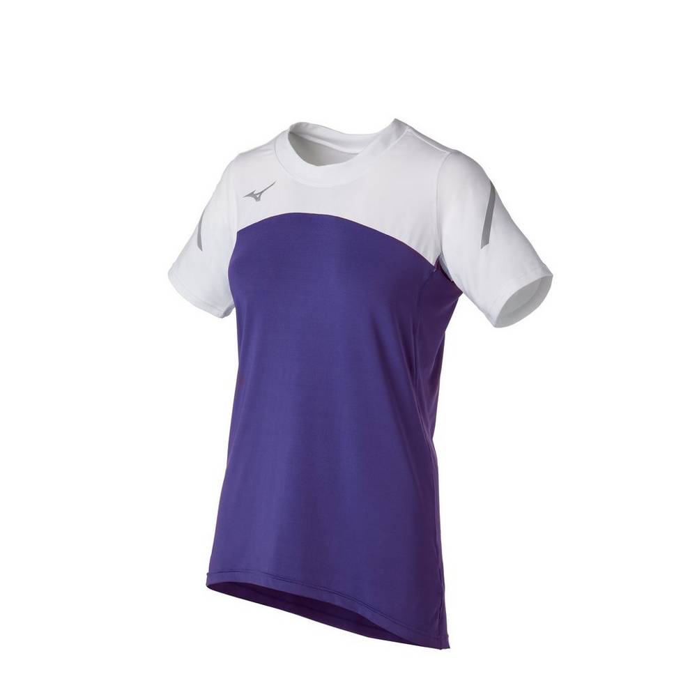 Mizuno Women's Techno VII Short Sleeve Jersey Purple/White (440682-TOM)